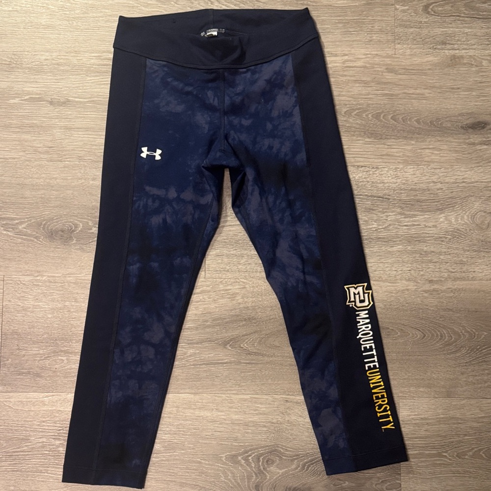 Under Armour Navy Tie-Dye Leggings with Marquette Logo